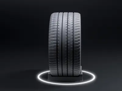 Porsche Carrera 911 game ready tire and rim Free low-poly 3D model