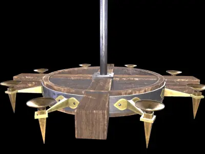 Old Chandelier Low-poly 3D model