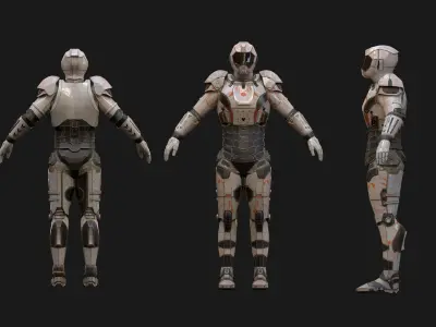 Space Armor Suit V23 Low-poly 3D model