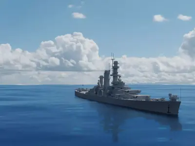 USS Alaska CB-1 Battle Cruiser 3D model