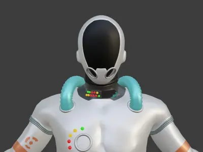 Futuristic Astronaut Model - Spacesuit 3D model