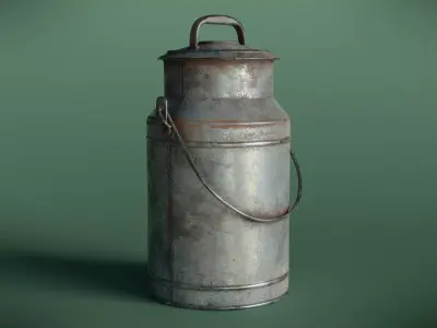 Old Milk Can Low-poly 3D model