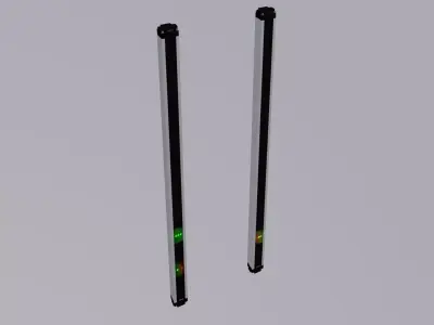BWC-Sensor 3d model two metal poles 3D model