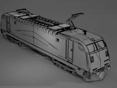 Fictitious model of Eu-44 train 3D model 3D model