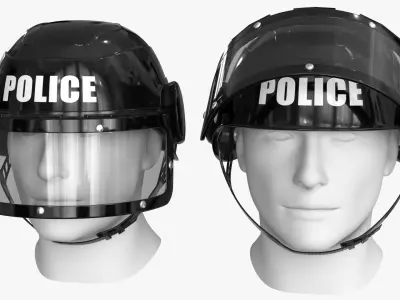 Police Hemlet Low-poly 3D model