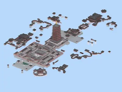 Ancient Chinese Architecture 3D model PBR