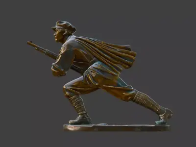 Military sculpture warrior  military battle war hero  soldier 3D print model 9