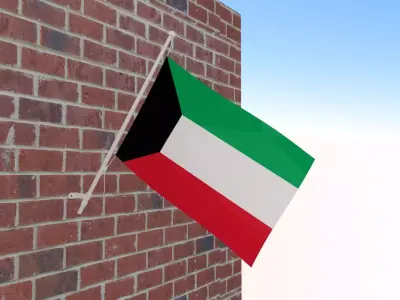 Flag of Kuwait 3D model