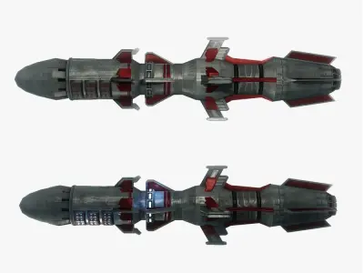 Missile 9 sci-fi low poly Low-poly 3D model