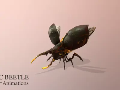 Herc Beetle Low-poly 3D model