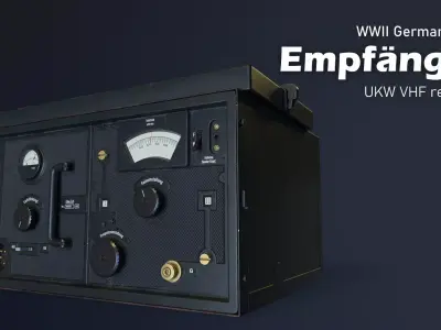 WWII German VHF Receiver Radio  Low-poly 3D model