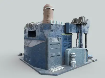 Factory Game model Low-poly 3D model