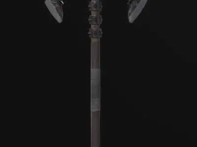Battle double-sided axe 3D model