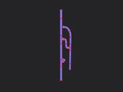 Pipe Set - Waterpipes - Construction Pipes Low-poly 3D model