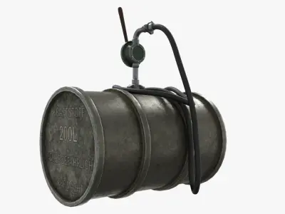 Oil Drum Fuel Stowed Low-poly 3D model