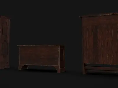 Furniture Pack 07 Low-poly 3D model