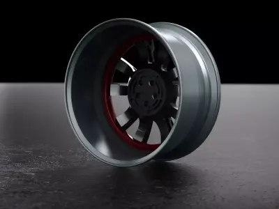 Rims carbon fiber industrial style 3D model