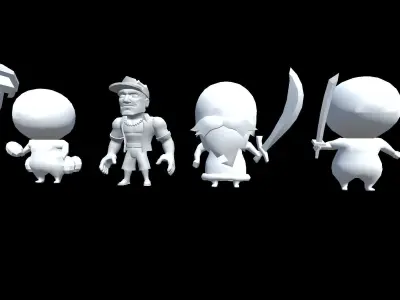 10 fantasy character Free low-poly 3D model