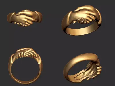 Handshake ring Symbol of fidelity and friendship Large model 3D print model