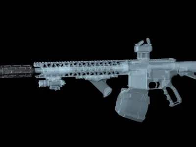 Multi-caliber  suppressor Gemtech ONE Low-poly 3D model