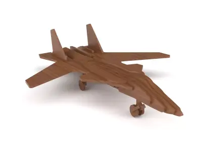 Wooden toy airplane 08 3D model
