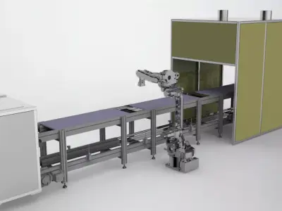 Double speed chain assembly line 3D model