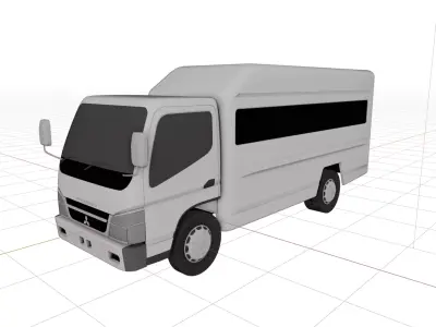 Mitsubishi Fuso fe74 Modular Industrial Transport Vehicle  Low-poly 3D model