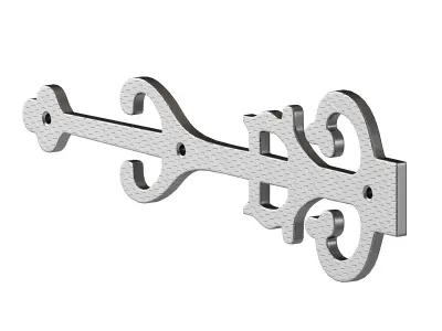 Wrought Iron Dummy Strap Hinge 11 Door Dummy Hinge 3D model