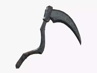 Lowpoly Weapon Scythe Level 1 - Game Ready - Textured PBR Low-poly 3D model