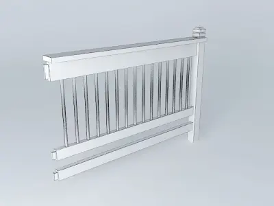 Deck Rail with  Black Tubing Free 3D model