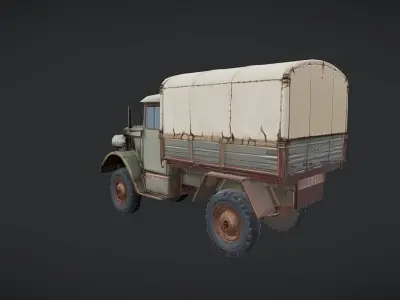 military-style cargo truck 3D model