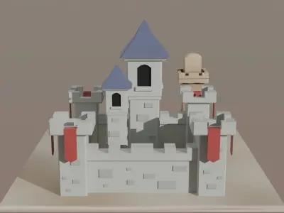 Medieval Castle and Tower 3D model