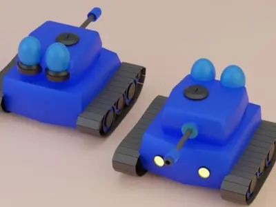 Low Poly Tank 3d Model two toy tanks Free 3D model