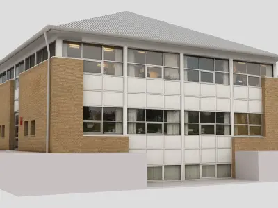 Realistic European City Block Building 05 Low-poly 3D model