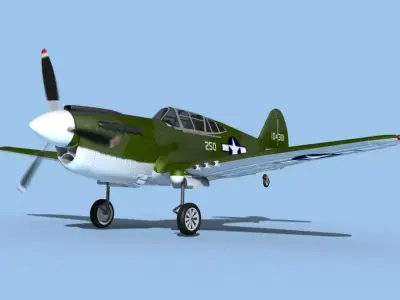 Curtiss P-40F Warhawk V04 USAAF 3D model