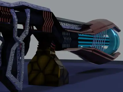 Sci-fi plasma rifle Free low-poly 3D model