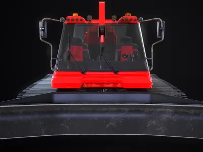 Snow Groomer Pistenbully 600 Snowcat PBR 3D model