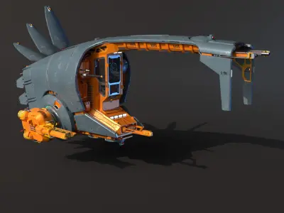 Spaceship Cobra Low-poly 3D model