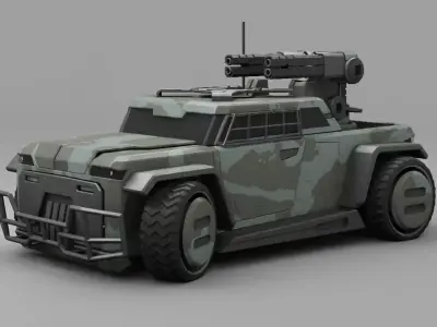 military vehicle  3D model by BlenderZone