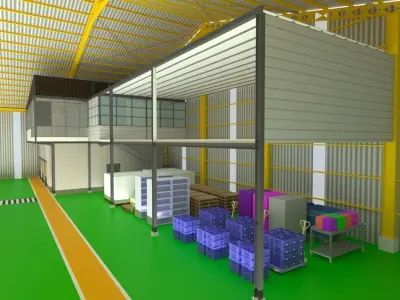 Industrial Metal Hangar 3D model from CGTrader
