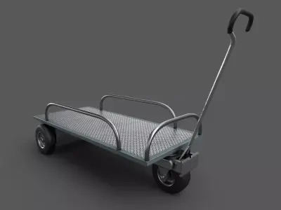 Three Wheel Trolley Low-poly 3D model