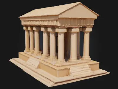 Cardboard Parthenon Model  A Playful Take on Ancient Grandeur 3D model