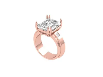 Emerald Radiant Ring 3D print model 11