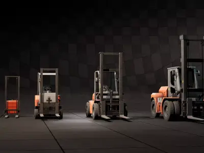 Forklift Pack Low-poly 3D model