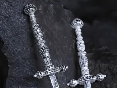 Ancient Dagger Low-poly 3D model purchase