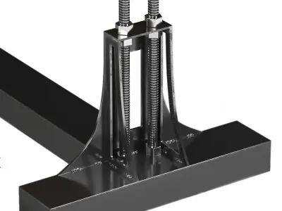 Post Industrial table and bench2 3D model