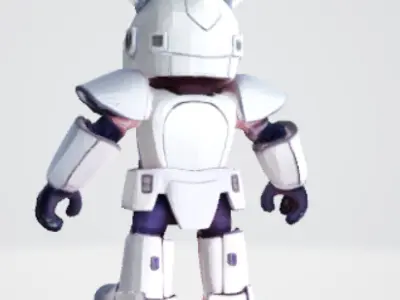 Dark Cyber Knight - Futuristic Armored Combat Robot 3D model