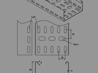  Cable Tray 50mm x 3000mm TYPE1 3D model