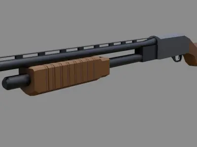 FPS Shotgun - Low Poly - Game Ready Low-poly 3D model