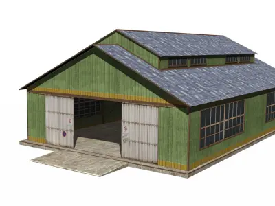 Warehouse house Low-poly 3D model buy